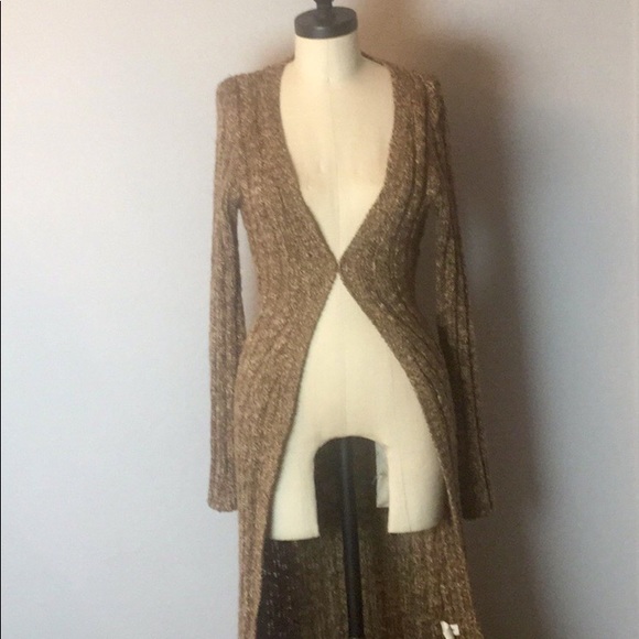 MS. J -EXTRA LONG TWEED ACRYLIC SWEATER,SIZE SMALL - Picture 2 of 6